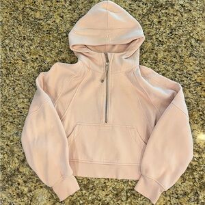 Light Pink Scuba Oversized Half-Zip Hoodie Size XS/S!